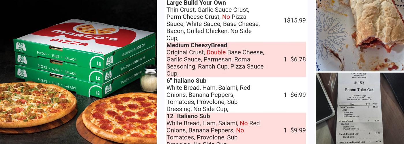 Marco's Pizza Menu