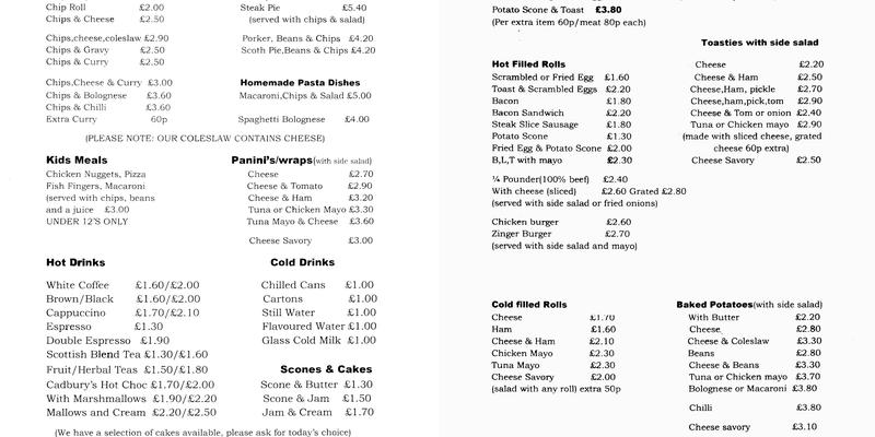 Next Door Cafe Menu