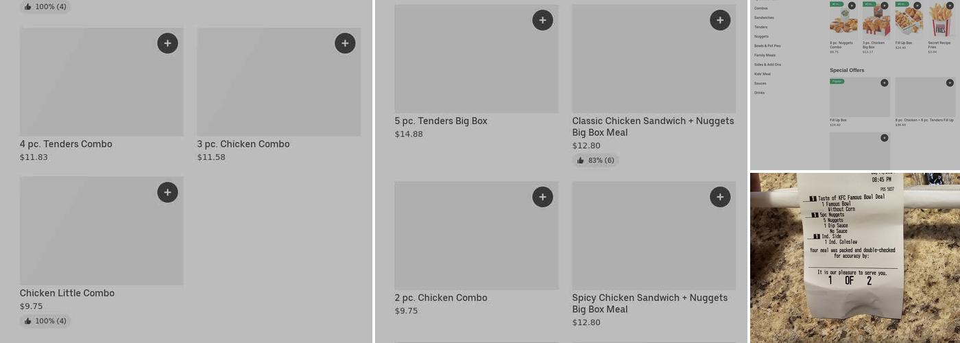 KFC Menu