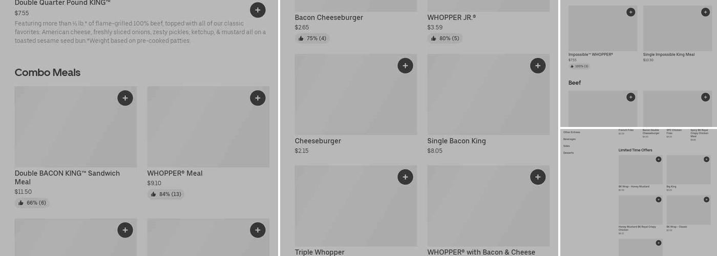 Burger King Menu