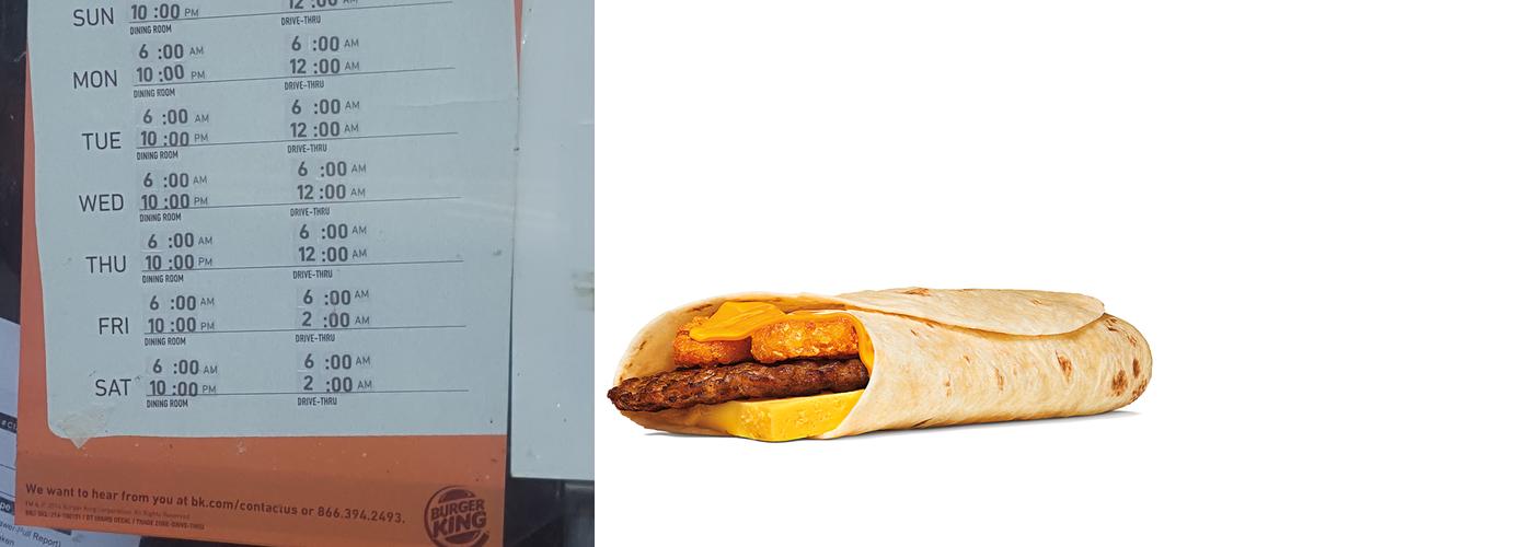 Burger King Menu