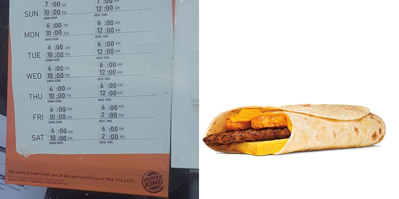Burger King Menu