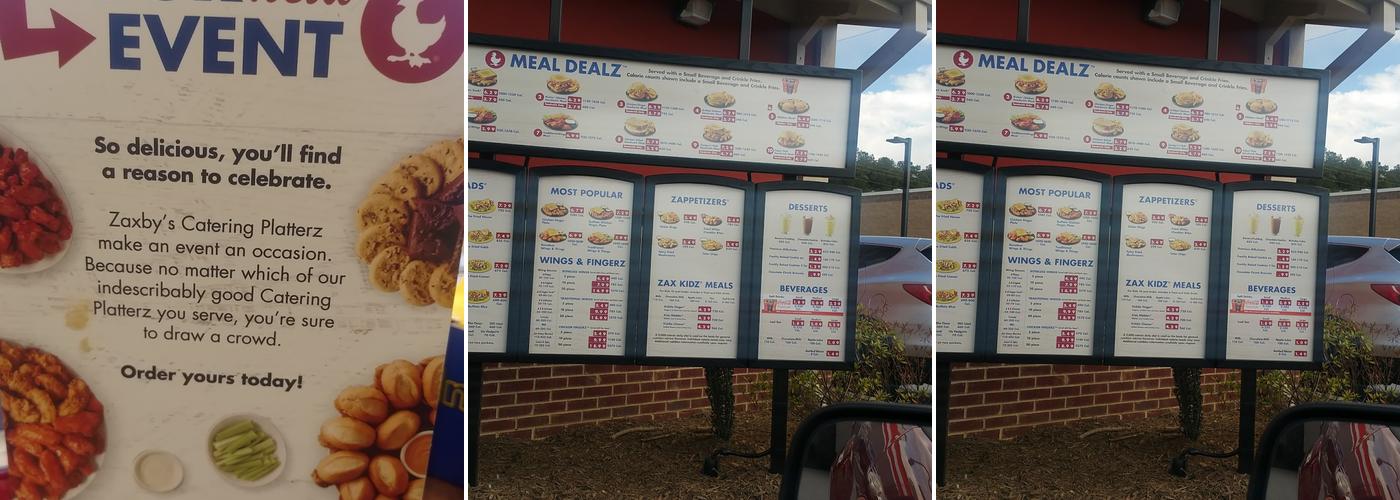 Zaxby's Chicken Fingers & Buffalo Wings Menu