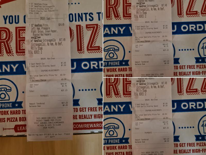 Domino's Pizza Menu