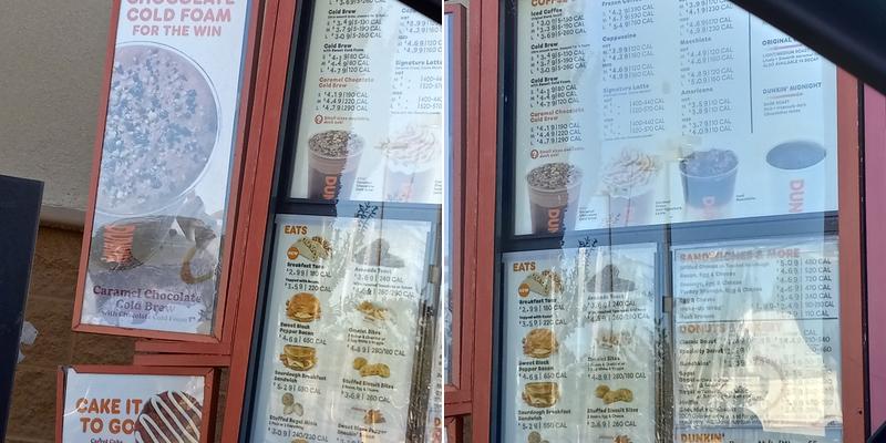 Dunkin' Menu