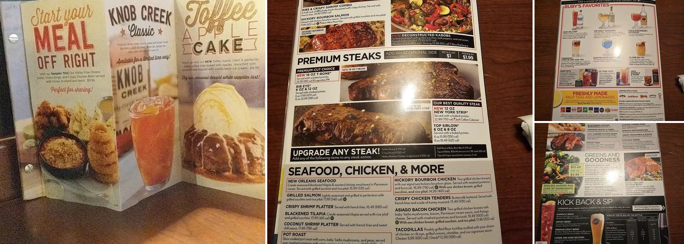 Ruby Tuesday Menu