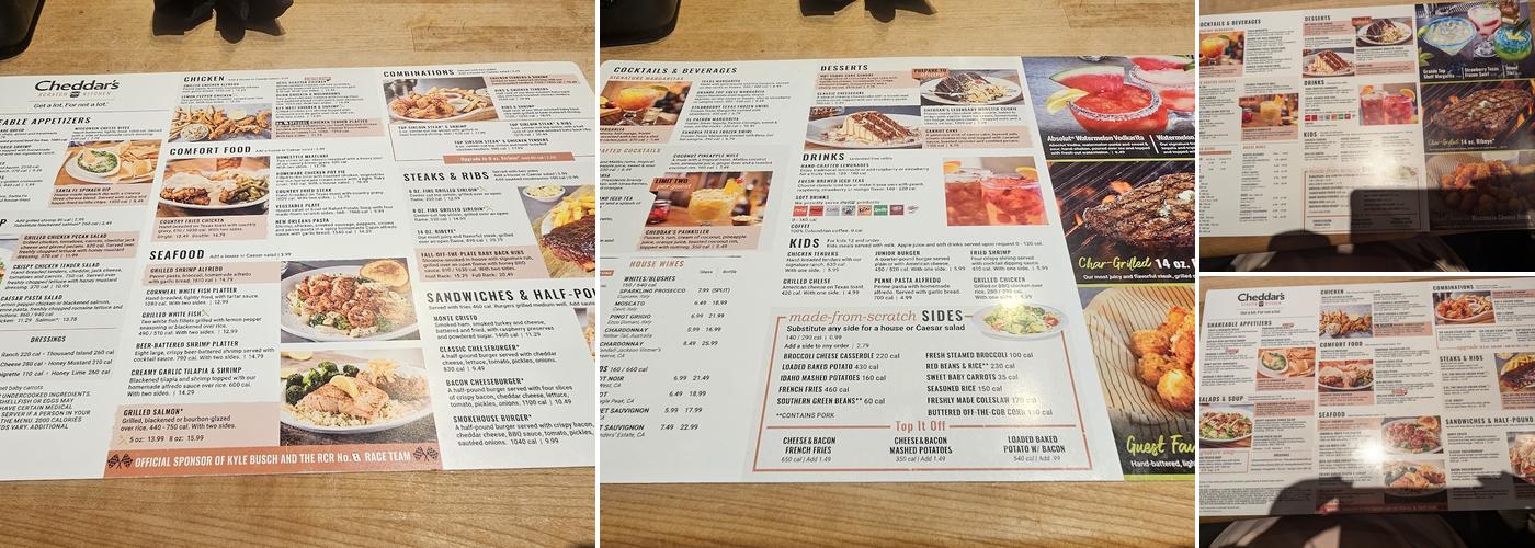 Cheddar's Scratch Kitchen Menu
