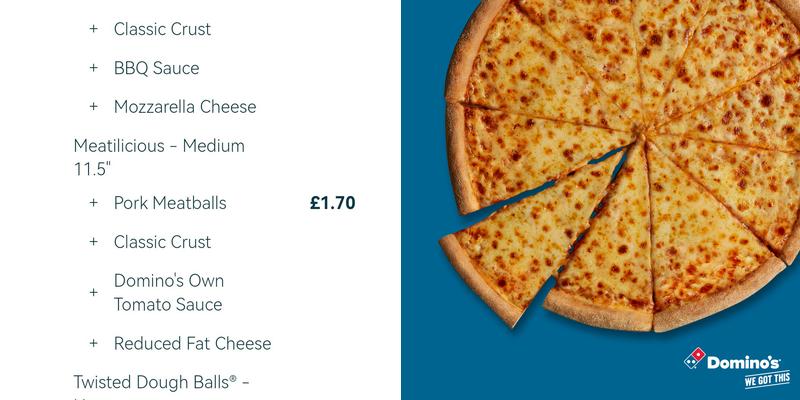 Domino's Pizza - Pulborough Menu