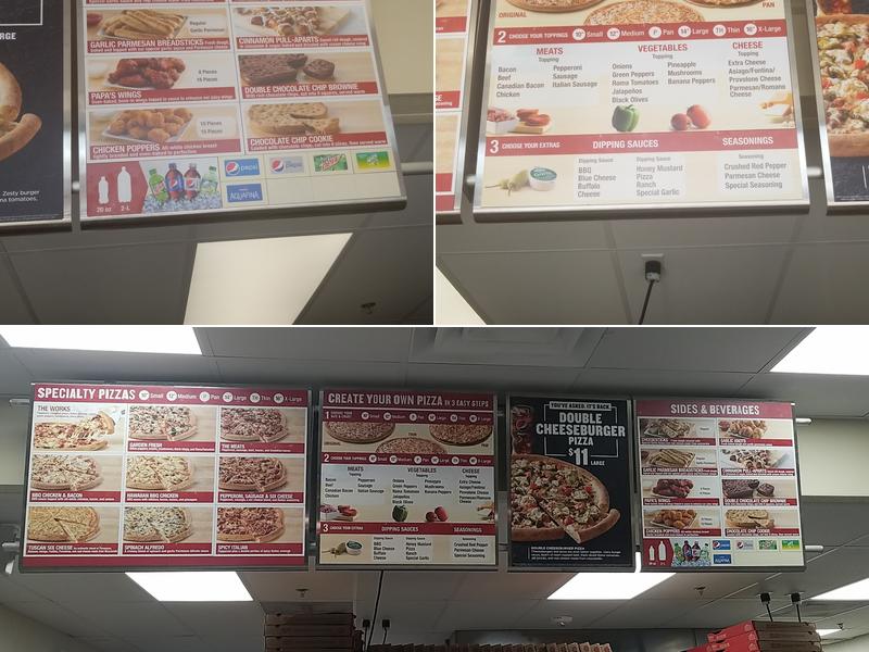 Papa Johns Pizza Menu