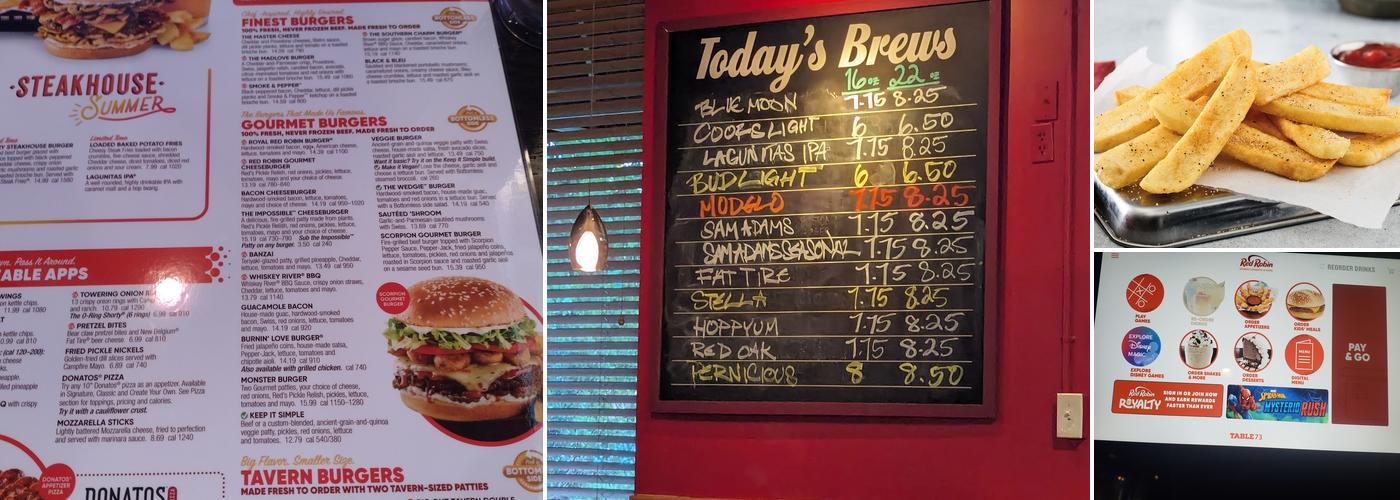 Red Robin Gourmet Burgers and Brews Menu