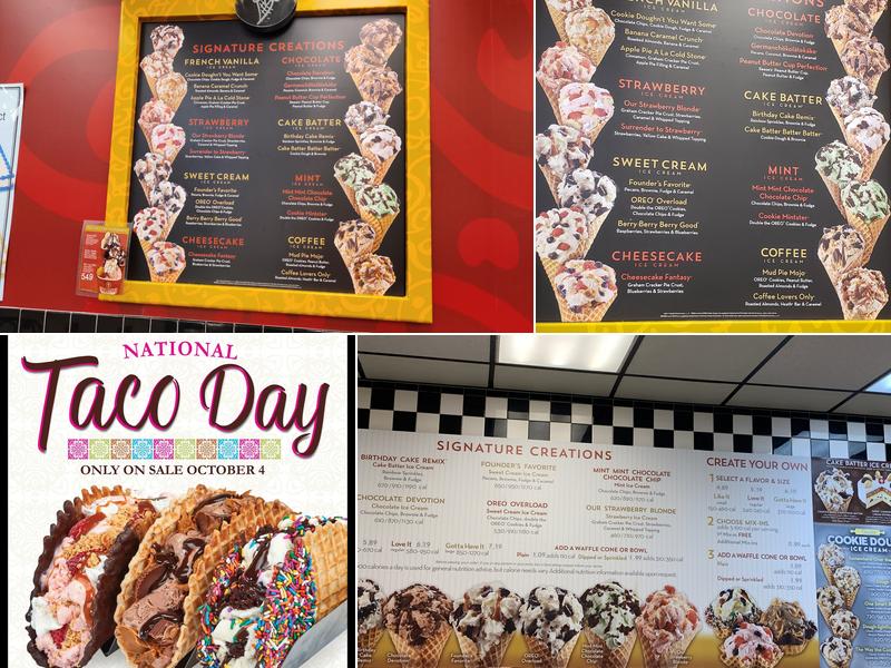 Cold Stone Creamery Menu
