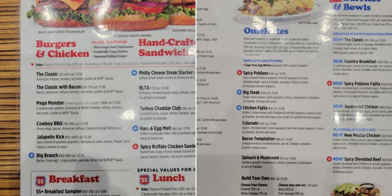 IHOP Menu