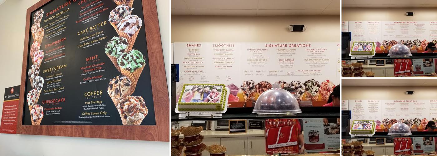 Cold Stone Creamery Menu