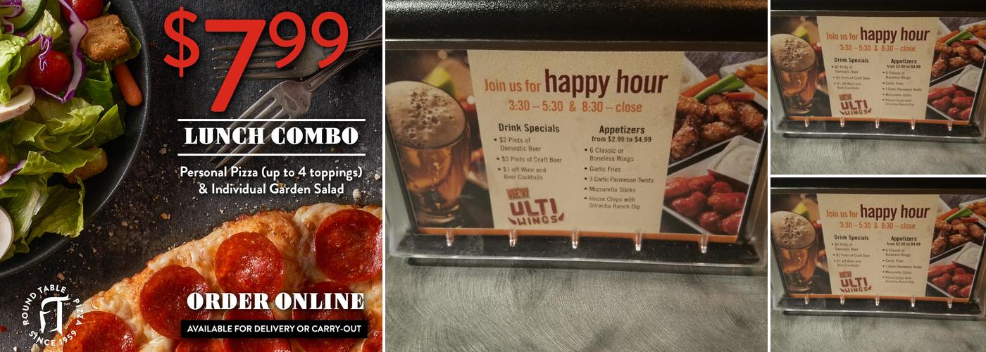 Round Table Pizza Menu