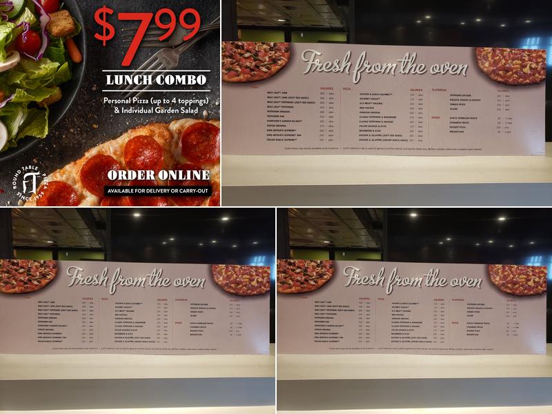 Round Table Pizza Menu