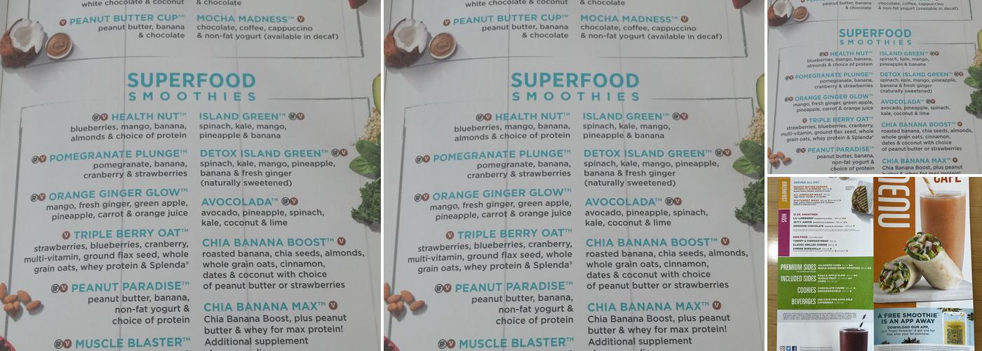 Tropical Smoothie Cafe Menu