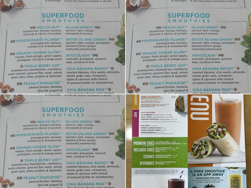 Tropical Smoothie Cafe Menu