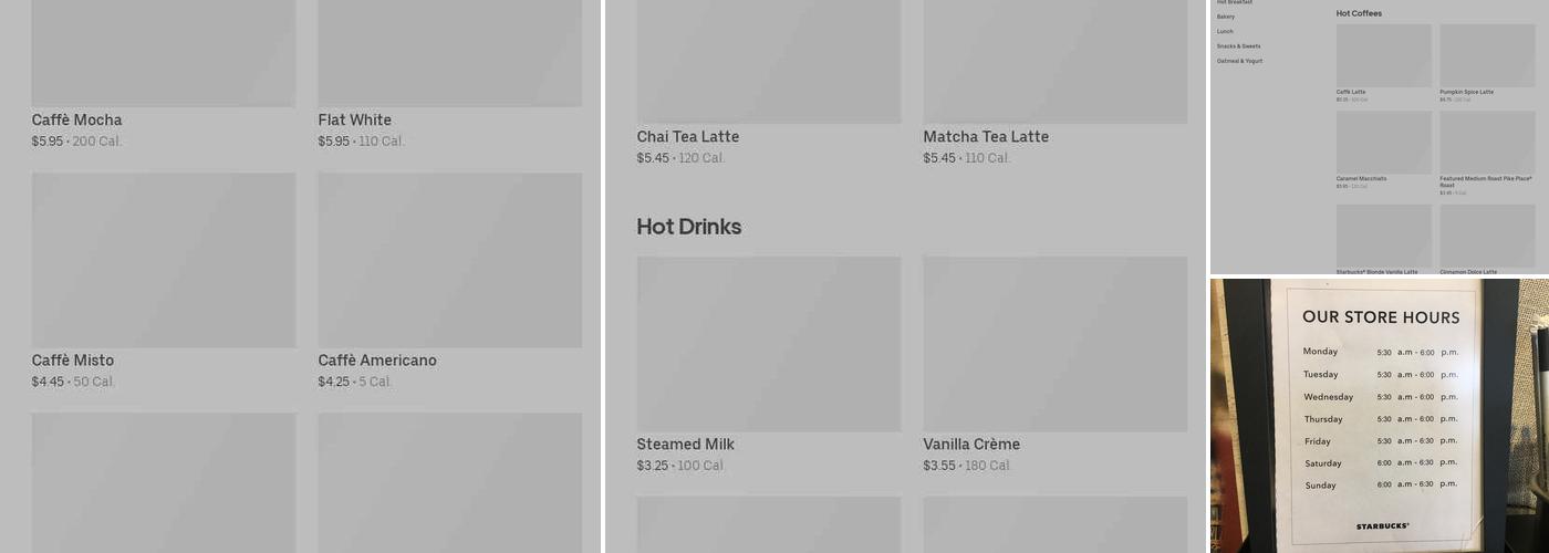 Starbucks Menu