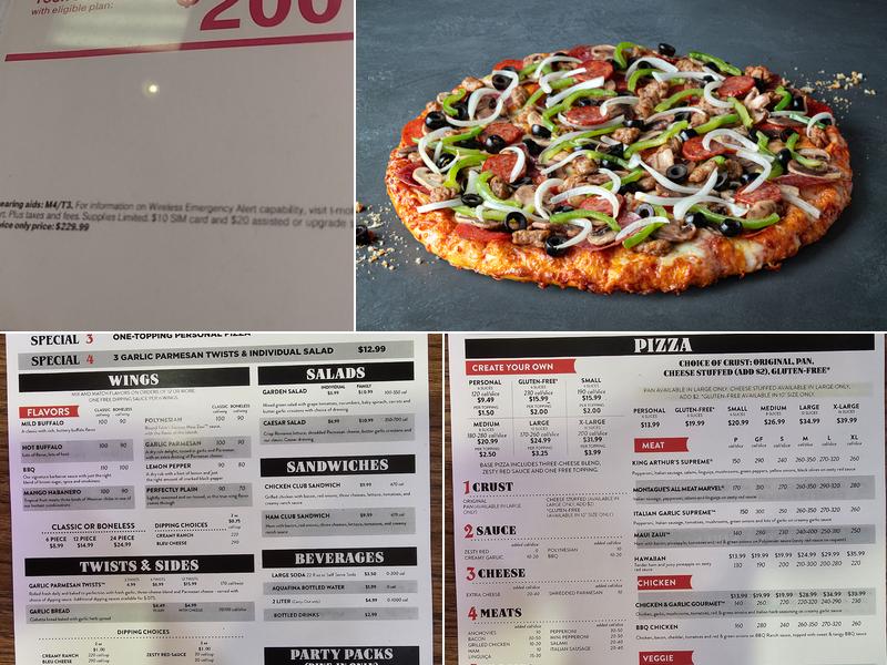 Round Table Pizza Menu