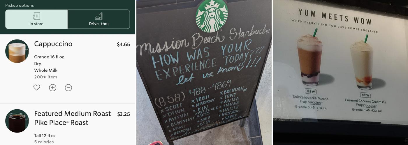 Starbucks Menu