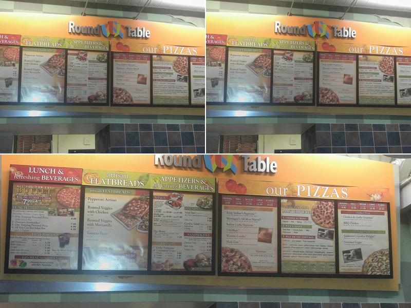 Round Table Pizza Menu