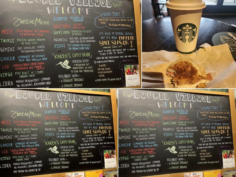 Starbucks Menu