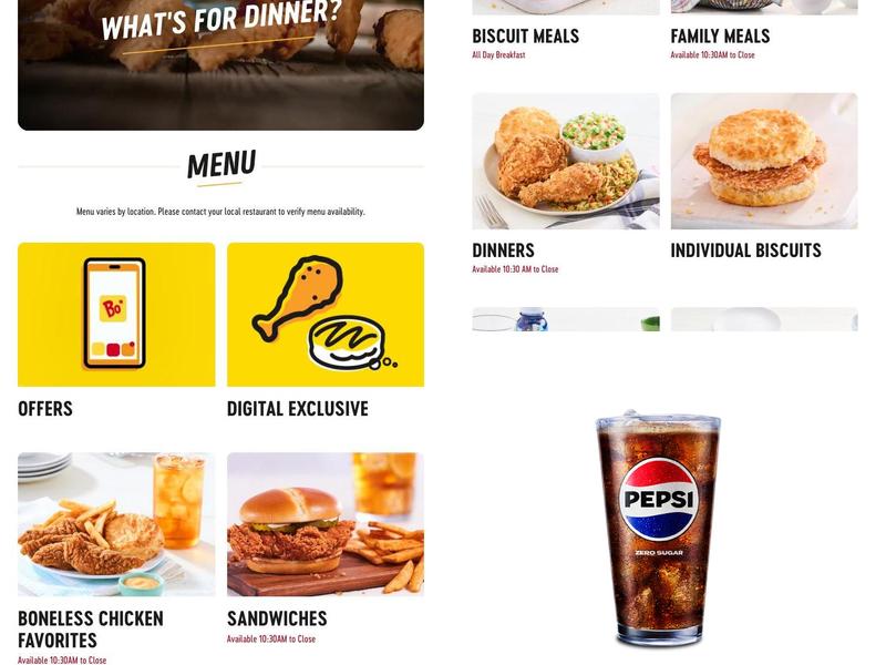 Bojangles Menu