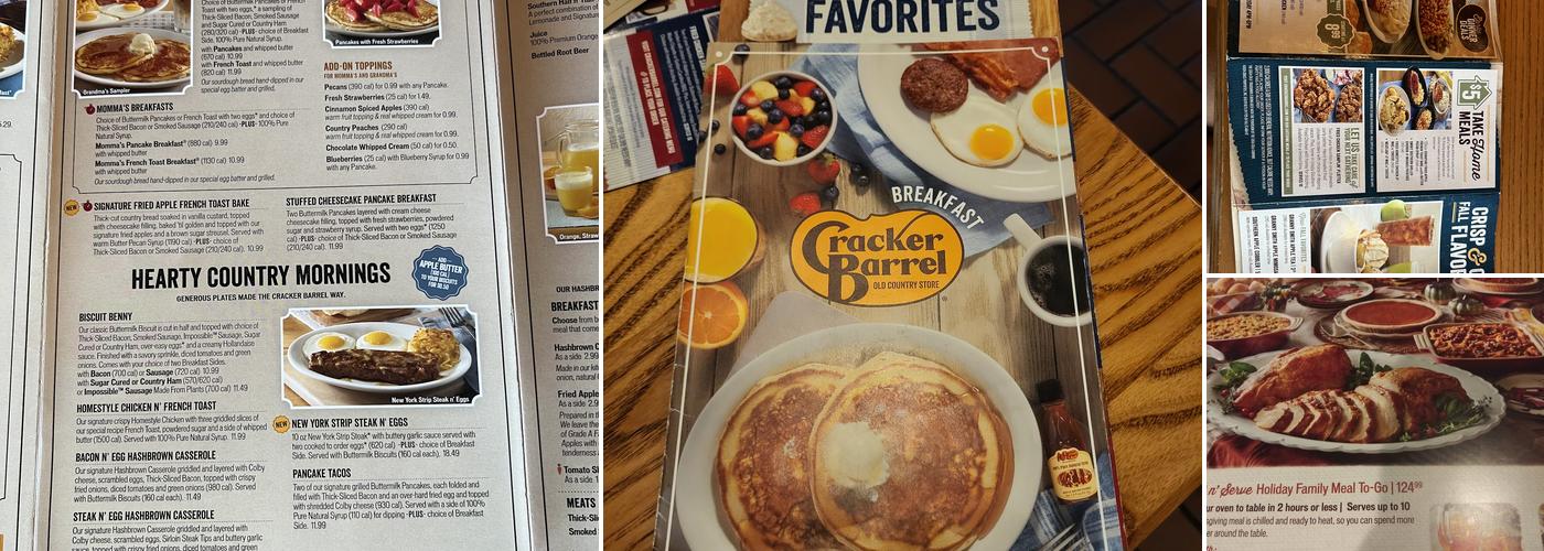 Cracker Barrel Old Country Store Menu