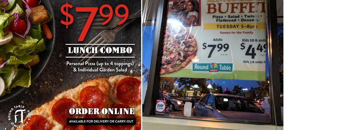 Round Table Pizza Menu