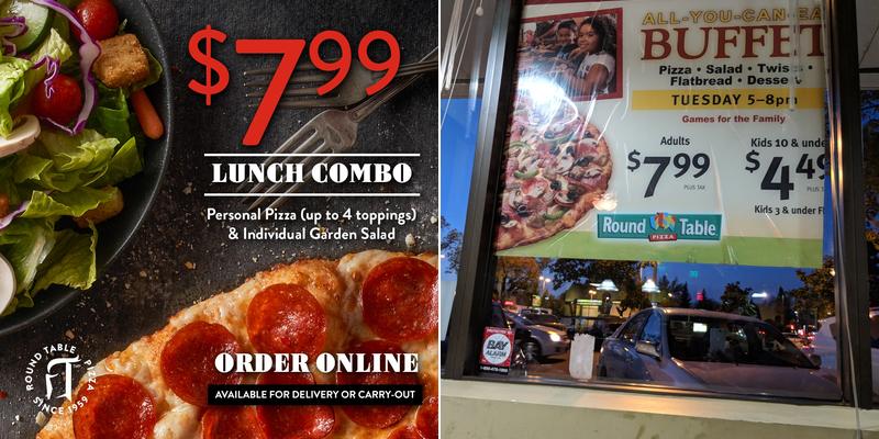 Round Table Pizza Menu