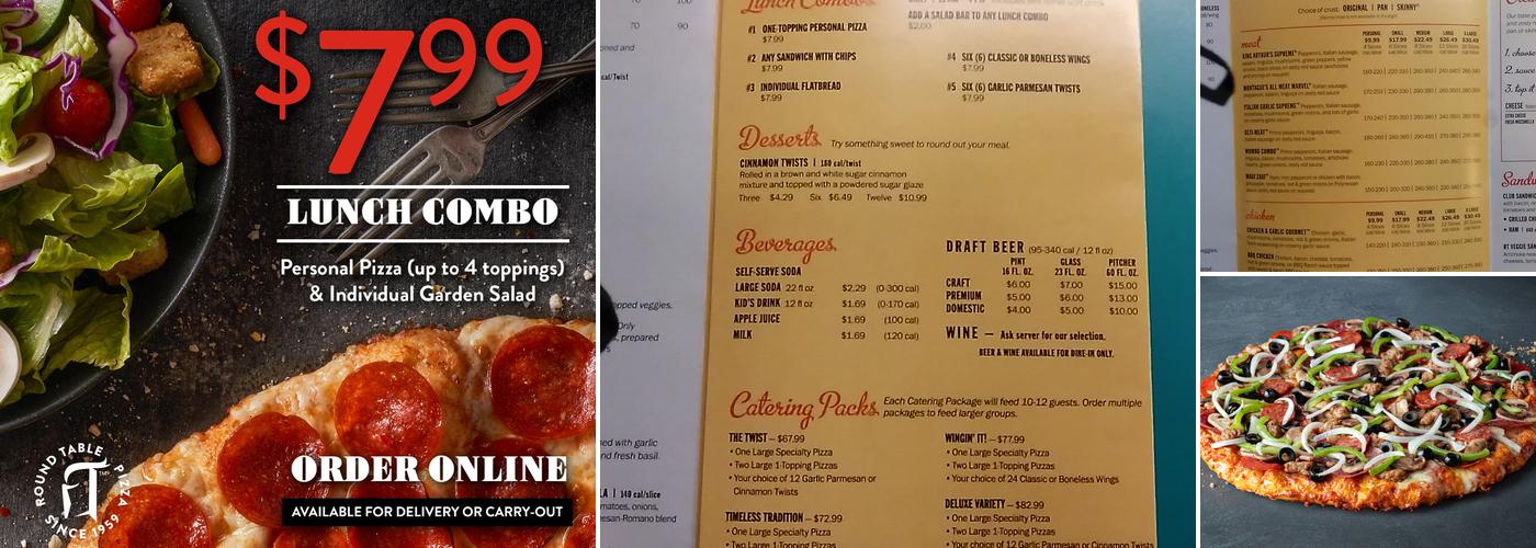 Round Table Pizza Menu