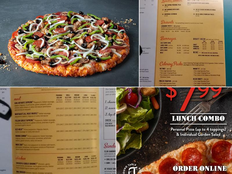 Round Table Pizza Menu