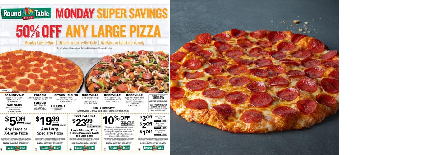 Round Table Pizza Menu