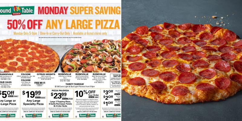 Round Table Pizza Menu