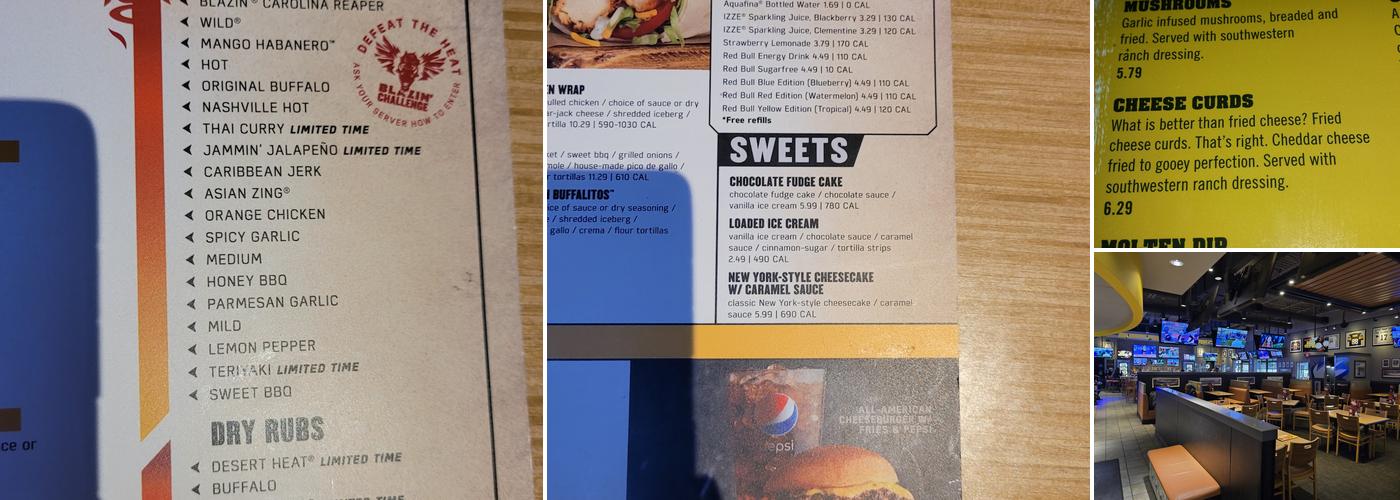 Buffalo Wild Wings Menu