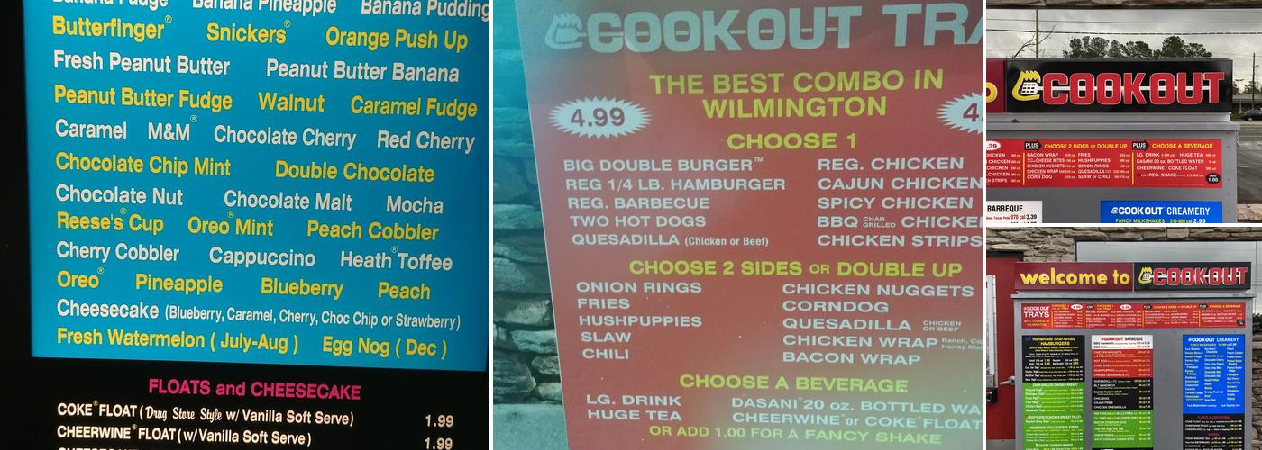 Cook Out Menu