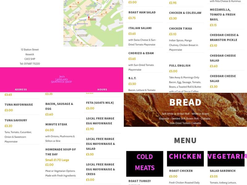 Jan's Lakeland Sandwich Shop Menu