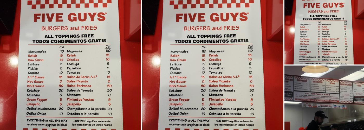 Five Guys Menu