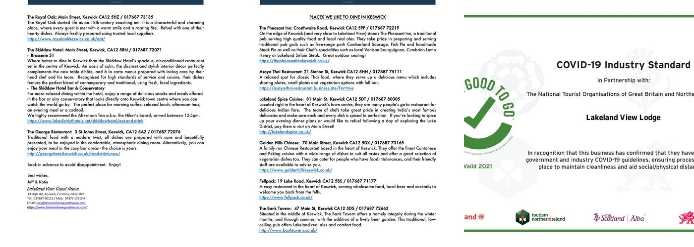 Lakeland View Lodge Menu