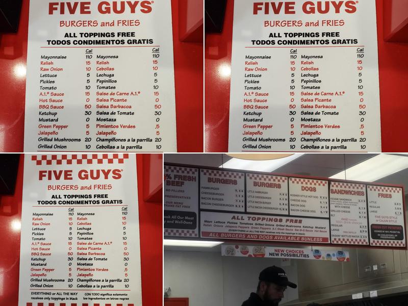 Five Guys Menu