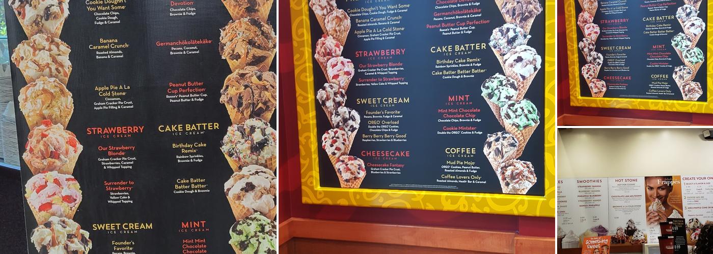 Cold Stone Creamery Menu