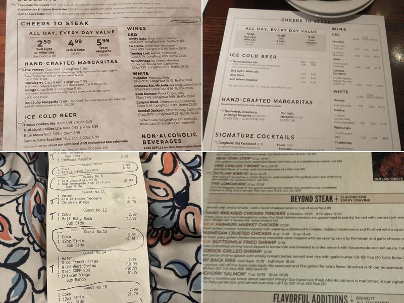 LongHorn Steakhouse Menu