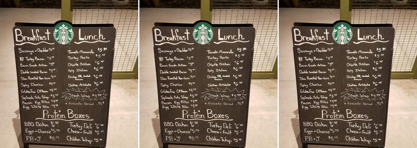 Starbucks Menu