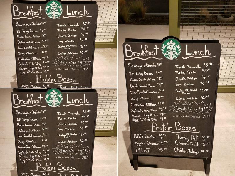 Starbucks Coffee Company Menu