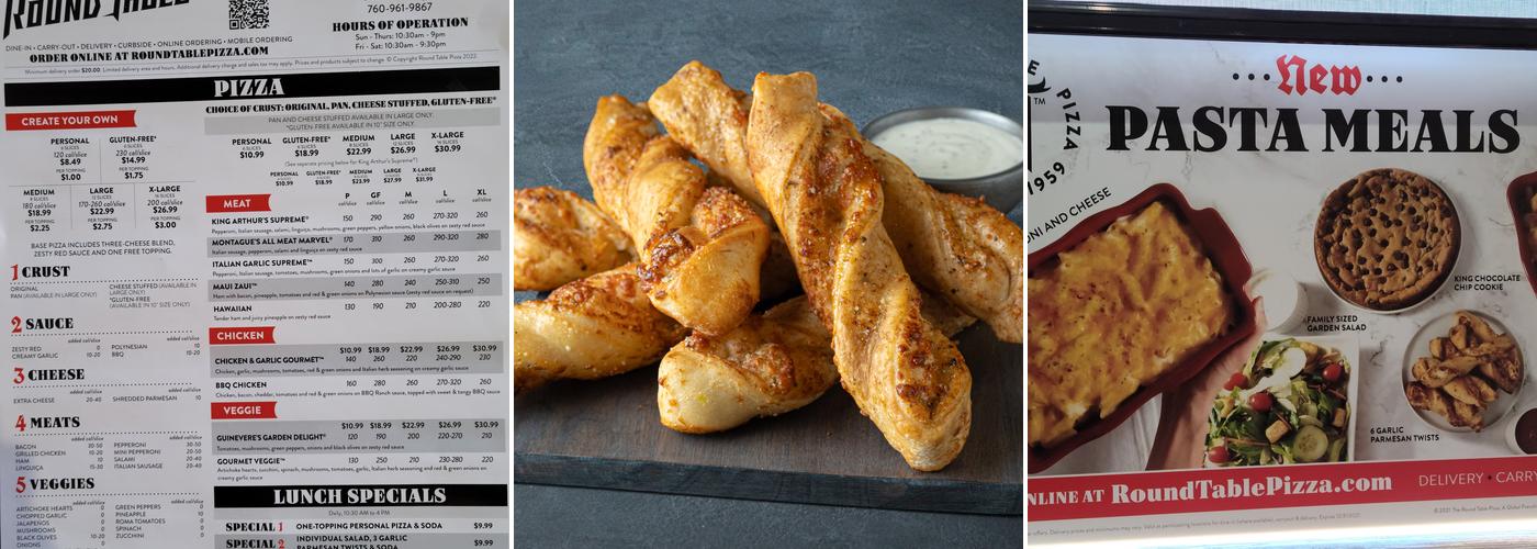 Round Table Pizza Menu