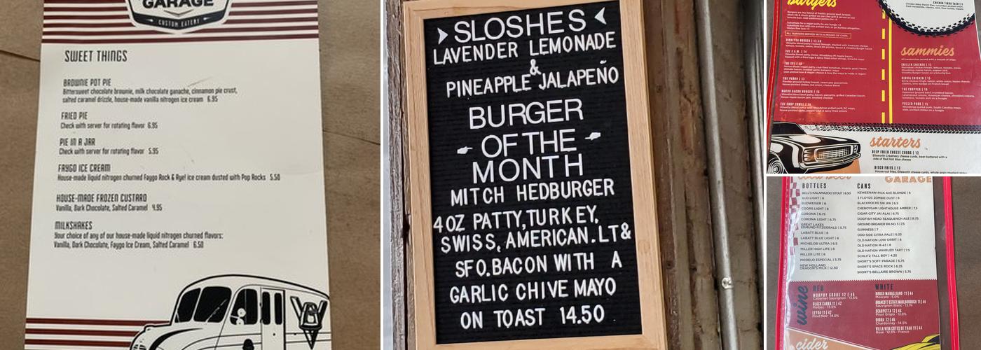 Vinsetta Garage Menu