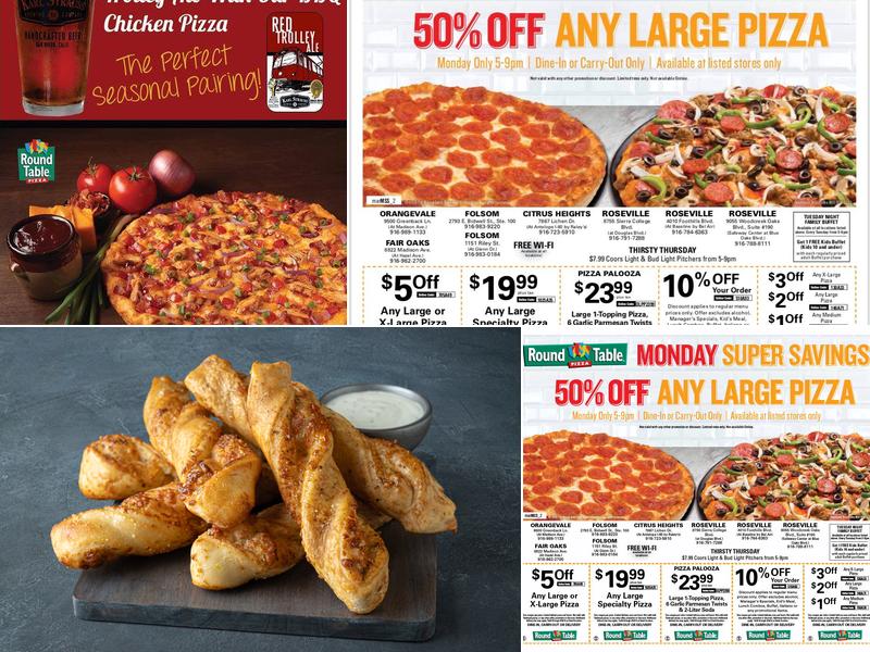 Round Table Pizza Menu