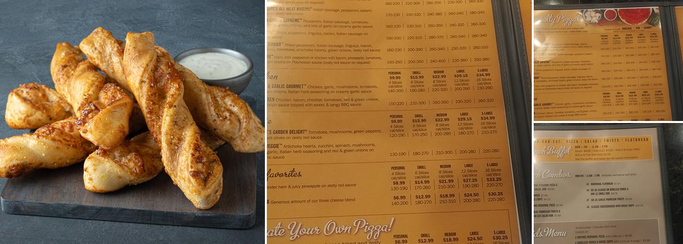 Round Table Pizza Menu