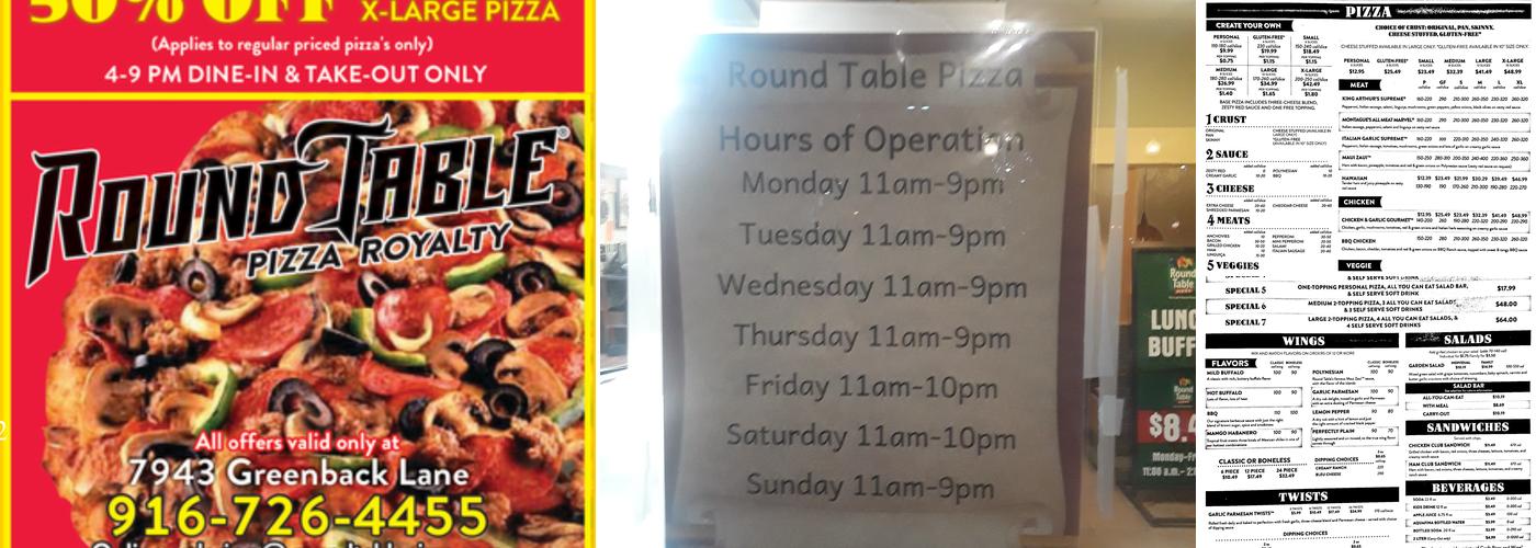 Round Table Pizza Menu