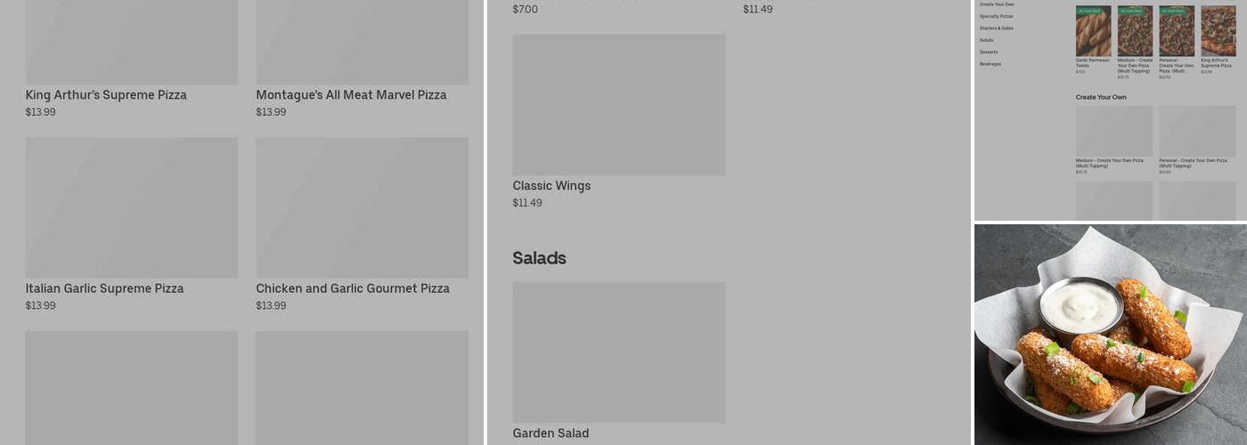 Round Table Pizza Menu
